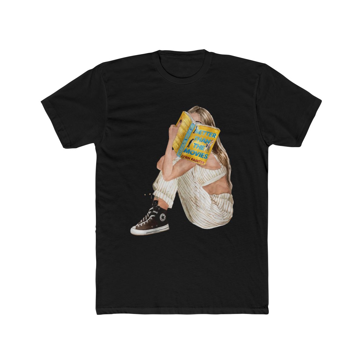 Better Than the Movies book heavyweight boyfriend fit T Shirt | hair & skin options, CREE 🧚♀️ | Lynn Painter - alternate angle 3, merchandise