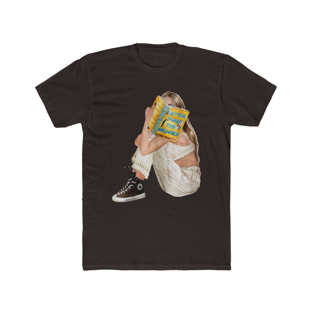 Better Than the Movies book heavyweight boyfriend fit T Shirt | hair & skin options, CREE 🧚♀️ | Lynn Painter - alternate angle 2, merchandise